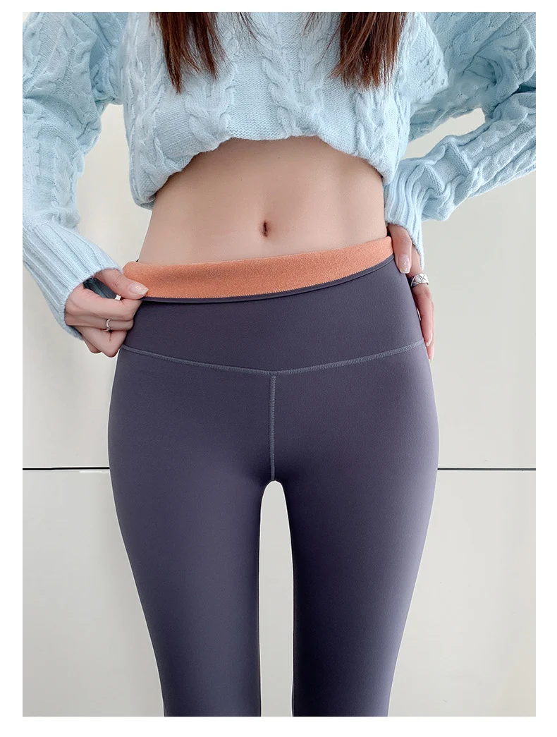 kf-S1013bb6ae1cb4805816c39cb54dd3c01P Thin Rabbit Fleece Shark Legging - Image 1