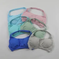 Solid Halter Neck Bra Set - Image 6