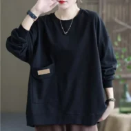 Streetwear O Neck Solid Pocket Pullover Hoodie - Image 6