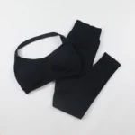 Solid Halter Neck Bra Set