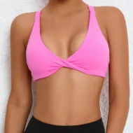 Deep V Strappy Backless High Impact Yoga Bralette - Image 2