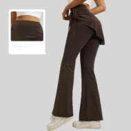 Sporty Long High Waist Tight Workout Trousers - Image 4