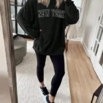 Women's Oversized New York Crewneck Long Sleeve Top