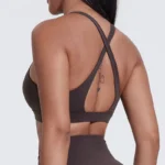 Cross Padded High Neck Push Up Workout Sports Bra