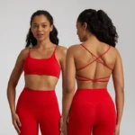 Square Neck Thin Straps Minimal Sports Bra with Removable Pads