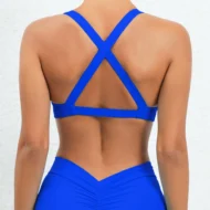 Deep V Strappy Backless High Impact Yoga Bralette - Image 3