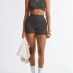 Women’s 2-Piece Workout Set with Crop Tank & Biker Shorts