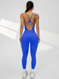 Seamless Sports Bra & Leggings Set with Strappy Back - Image 2