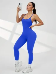 Seamless Sports Bra & Leggings Set with Strappy Back - Image 5
