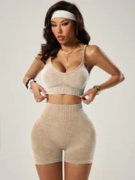 Women’s Seamless Tie-Dye Yoga Set with High-Waist Fit - Image 3