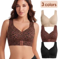 Women’s Wireless Posture Bra with Front Closure and Wide Straps - Image 4