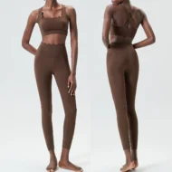 Two or Three Piece Stretch Yoga Set with Utility Pockets - Image 6