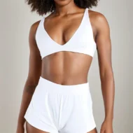 Deep V Shockproof Running Bra in Quick-Dry Nylon Stretch - Image 4