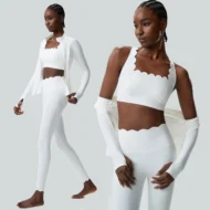 Two or Three Piece Stretch Yoga Set with Utility Pockets - Image 5