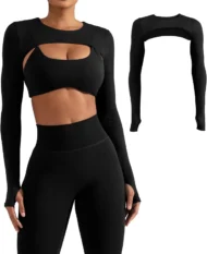 Attached Sleeve Yoga Wrap with Full Coverage for Outdoor Workouts
