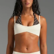 Color Block Halter Tank with Built-In Shelf Bra and Layered Look - Image 5