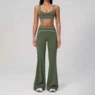 Push-Up Leggings and Sleeveless Top Set in Patchwork Stretch - Image 4