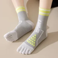 Mid-Calf Cotton Toe Socks with Compression in a 3-Pair Set - Image 2