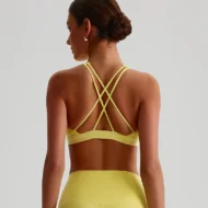 High-Neck Compression Sports Bra with Quick-Dry Fabric - Image 4