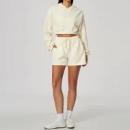 Oversized Pink Crop Top and Shorts Set in Soft Cotton Blend - Image 6