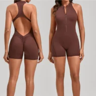 Cross Back Yoga Jumpsuit with Quick Dry Fabric