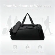 Tactical Foldable Duffel Backpack with Shoe Pockets for Gym - Image 2