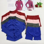 Zip-Up Tracktop Set Knit Without Seams for Yoga and Gym - Image 4