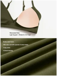 Criss-Cross Back V-Neck Bra with Removable Pads for Light Support - Image 5