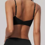 Criss-Cross Back V-Neck Bra with Removable Pads for Light Support