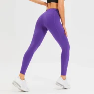 Ankle Length Nylon Leggings with Welt Pockets in 205gsm Knit - Image 2