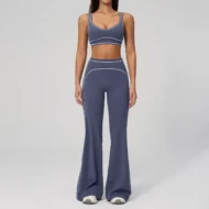 Push-Up Leggings and Sleeveless Top Set in Patchwork Stretch - Image 2