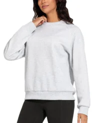 Loose Fit Fleece Sweatshirt with Crewneck and Long Sleeves - Image 6