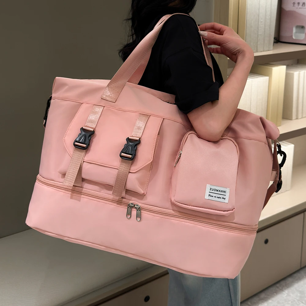 kf-S4e83bdeed9fa432e97e61dd50b9fb50fs Water Resistant Nylon Weekender with Shoe Compartment and Wet Pocket - Image 1