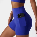 High Waist Yoga Shorts with Pocket for Running and Cycling