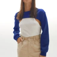 Loose Cotton Pullover Sweatshirt with a Short Cropped Hem - Image 4