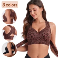 Women’s Wireless Posture Bra with Front Closure and Wide Straps - Image 3