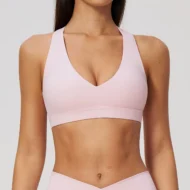 Women’s Deep V Sports Bra with Cross-Back and Removable Pads - Image 3