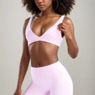 Deep V Shockproof Running Bra in Quick-Dry Nylon Stretch - Image 5