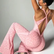 V Back Sleeveless Jumpsuit with Quick Dry Stretch Fabric - Image 3