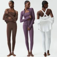 Two or Three Piece Stretch Yoga Set with Utility Pockets