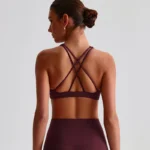 Cross Strap High-Impact Bra with Chest Pads and a Tight Fit