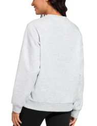 Loose Fit Fleece Sweatshirt with Crewneck and Long Sleeves - Image 5
