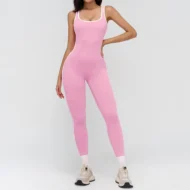 Sleeveless V Back Yoga Jumpsuit with Quick Dry Fabric - Image 5