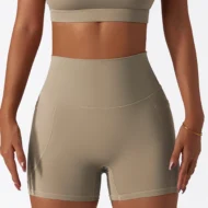 High Waist Yoga Shorts with Pocket for Running and Cycling - Image 6