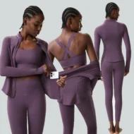 Two or Three Piece Stretch Yoga Set with Utility Pockets - Image 4