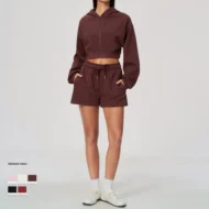 Oversized Pink Crop Top and Shorts Set in Soft Cotton Blend