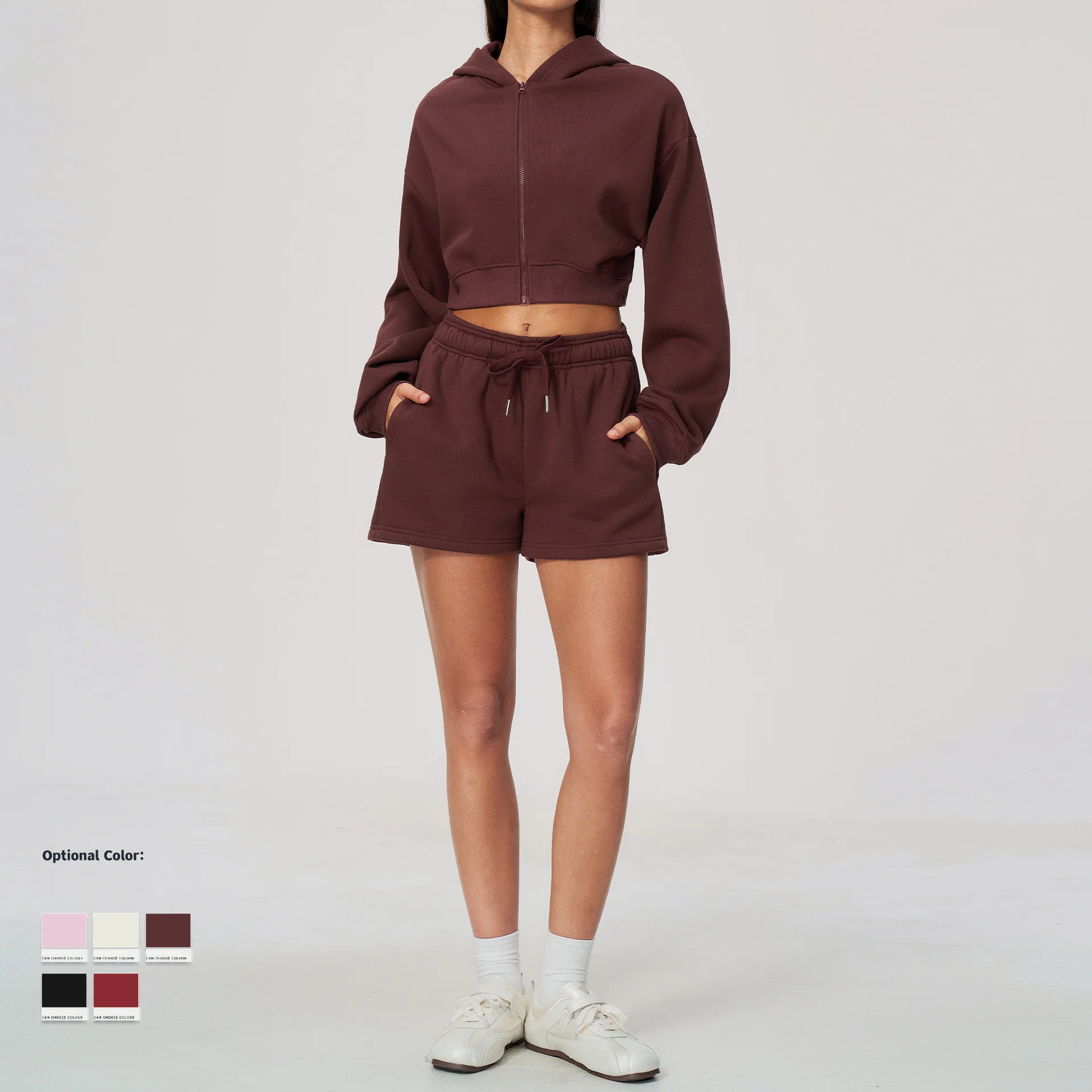 kf-Sa29e3f5139c14f8b81d0b517d448107e6 Oversized Pink Crop Top and Shorts Set in Soft Cotton Blend - Image 1