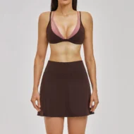 Patchwork Sports Bra and High-Waist Leggings Yoga Set - Image 5