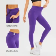 Ankle Length Nylon Leggings with Welt Pockets in 205gsm Knit - Image 4