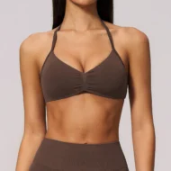 Open-Back Halter Bra with Adjustable Straps for Pilates - Image 6